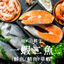 【斑馬鮮生】（免運）一蝦二魚組(鮭魚/鯖魚/草蝦) /鮭魚/鯖魚/草蝦/魚/切片/智利/挪威